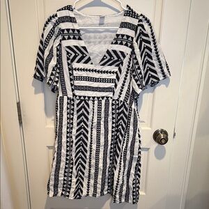 Old Navy Black and White Patterned Mini Dress